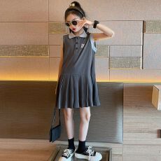 批发女童韩版polo连衣裙2026夏装新款洋气<b class='q'>儿童</b>学院公主风无袖背心外穿