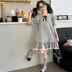 女童连衣裙夏季2026新款女孩洋气儿童夏天学院风大童夏装POLO裙子