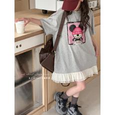 批发<b class='q'>女童</b>连<b class='q'>衣裙</b>夏装2026新款洋气儿童短袖长款<b class='q'>T</b><b class='q'>恤</b>裙夏装蕾丝拼接上衣