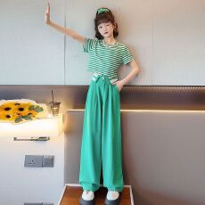 批发<b class='q'>女</b><b class='q'>童</b>夏装套装2026新款夏季儿童洋气时髦女孩短袖阔腿裤两件套薄款