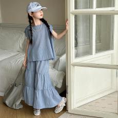 批发<b class='q'>女</b><b class='q'>童</b>夏季套装2026新款儿童夏装中大童小女孩洋气背心阔腿裤两件套
