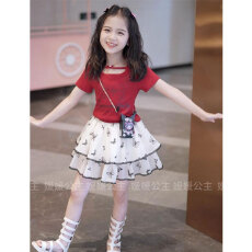 批发女童<b class='q'>套装</b>夏季2026新款儿童洋气T恤半身裙两件套小女孩短袖裙子潮