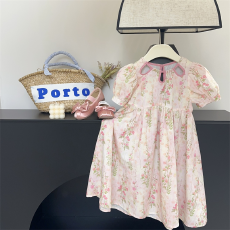 批发<b class='q'>女</b><b class='q'>童</b>连衣裙夏装新款儿童甜美碎花裙洋气时尚长裙中大童法式公主裙