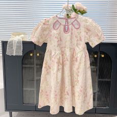 批发<b class='q'>女</b><b class='q'>童</b>夏季裙子2026新款时髦中大童女孩田园风灯笼袖碎花连衣裙夏装