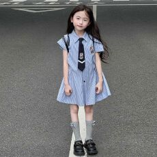 批发<b class='q'>女童</b>裙<b class='q'>子</b>2026夏季新款韩版学院风宝宝时髦洋气网红连衣裙公主裙子