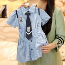 批发女童夏季连衣裙2026新款<b class='q'>儿童</b>兔子警官衣服中大童女孩学院风<b class='q'>衬衫</b>裙