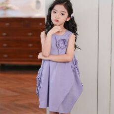 批发<b class='q'>女</b><b class='q'>童</b>无袖连衣裙2026新款夏装儿童洋气背心裙中大童公主风花朵裙子