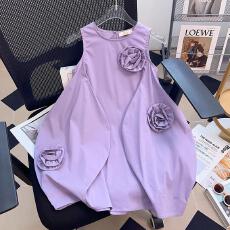 批发<b class='q'>女</b><b class='q'>童</b>无袖连衣裙夏季2025新款中大童洋气无袖玫瑰花立体装饰连衣裙