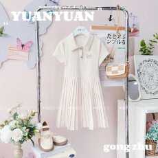 批发女童连衣裙2026夏新款时尚洋气学院风公主裙<b class='q'>儿童</b>高级短袖Polo裙子