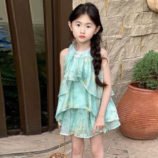 批发女童碎花<b class='q'>套装</b>2026夏季新款儿童小女孩吊带裙中大童短裙子两件套潮
