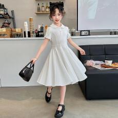 批发<b class='q'>女</b><b class='q'>童</b>夏季连衣裙2026新款洋气中大童<b class='q'>夏装</b>休闲短袖裙子POLO领公主裙