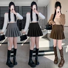 批发TR质量百褶裙女春季<b class='q'>新款</b>学院风大码小个子西装裙显瘦半身裙短裙