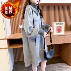 批发【<b class='q'>牛奶</b><b class='q'>丝</b>复合贝贝绒】秋冬加绒加厚设计感<b class='q'>连衣裙</b>卫衣