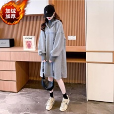 批发【<b class='q'>牛奶</b><b class='q'>丝</b>复合贝贝绒】秋冬加绒加厚设计感<b class='q'>连衣裙</b>卫衣