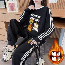 批发实拍 纯棉华棉薄款复牛奶丝/加绒复银狐绒  秋<b class='q'>冬</b>休闲运动套装