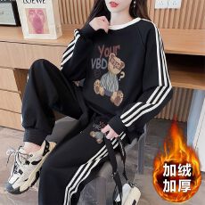 批发实拍 纯棉华棉薄款复牛奶丝/加绒复银狐绒  秋<b class='q'>冬</b>休闲运动套装