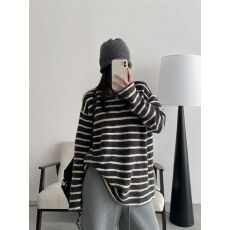 批发原版广州布料 德绒260克  慵懒<b class='q'>宽松</b>显瘦打底衫<b class='q'>上衣</b>长袖条纹t恤女