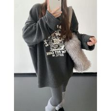 批发德绒260克  2025新款软糯圆领<b class='q'>宽松</b>长袖T恤女<b class='q'>上衣</b>