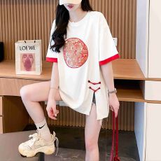 批发螺纹1x1 92%粘胶纤维+8氨纶 夏季中国风设计感短袖<b class='q'>T</b>恤上衣