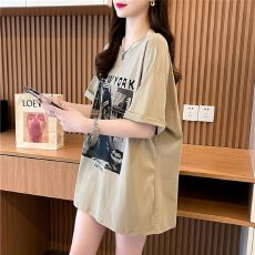 批发100棉 纯棉短袖t恤女大码女装露背性感辣妹装上衣