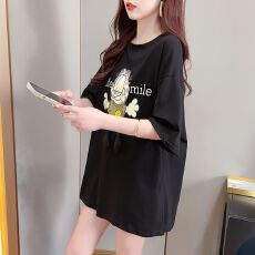 实拍 100棉后包领 纯棉短袖t恤女大码女装胖mm夏季上衣