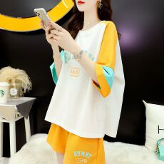 批发6535拉架 夏季新款大码<b class='q'>女装</b>时尚短袖两件套套装