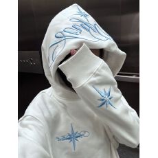 批发纯棉华棉复合牛奶丝 春秋新款刺绣连帽卫衣