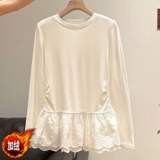 1×1德绒260g 春秋季加绒长袖T恤女打底衫上衣