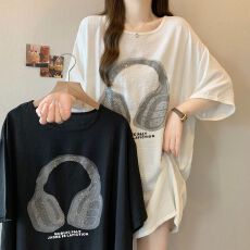 批发原版面料原版烫钻 夏季新款显瘦晕染烫钻时尚上衣