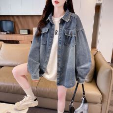 批发实拍 抖音质量 牛仔外套女韩版宽松百搭大码春<b class='q'>秋</b>上衣