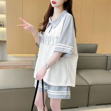 批发实拍 华夫格 华夫格套<b class='q'>装</b>女短袖<b class='q'>t</b><b class='q'>恤</b>短<b class='q'>裤</b>大码女<b class='q'>装</b>