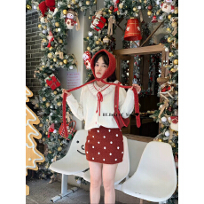 批发韩系甜美气质复古圈圈呢休闲半身裙女秋冬季新款波点时尚显瘦<b class='q'>短裙</b>