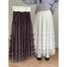 批发法式甜美多层次减龄网纱蛋糕中长裙女早春高腰宽松<b class='q'>显瘦</b>蓬蓬半身裙