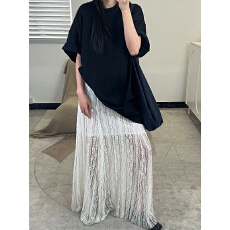 批发春季韩版重工蕾丝半身裙女2026新款a字高腰<b class='q'>百搭</b>中长款仙女裙子潮