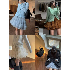 批发芭蕾风超仙甜美层次网纱蛋糕短裙女<b class='q'>冬</b>纯色减龄高腰A字蓬蓬半身裙