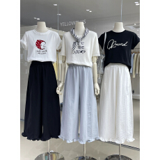 批发小个子<b class='q'>甜美</b>木耳边宽松阔腿棉麻休闲裤2026春夏新款藏肉显瘦九分裤