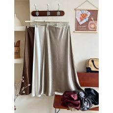 批发法式复古醋酸缎面鱼尾<b class='q'>半身</b>裙女春夏高级垂感洋气质<b class='q'>包臀</b>a字<b class='q'>长裙</b>子