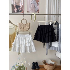 批发法式甜美芭蕾风减龄白色蕾丝蓬蓬短<b class='q'>裙</b>女春夏显瘦a<b class='q'>字</b>木耳边蛋糕<b class='q'>裙</b>