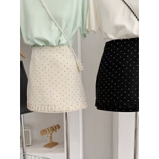 批发2026夏季新款韩系温柔风减龄波点木耳边半身短裙女高腰显瘦A字裙