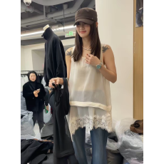 批发设计感不规则蕾丝拼接吊带背心女春秋叠穿内搭<b class='q'>打底衫</b>薄款天丝上衣