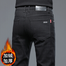批发2025年爆款秋冬男士牛仔裤长裤直筒<b class='q'>修身</b>百搭商务潮流高端加绒长裤
