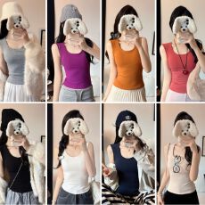 批发秋季<b class='q'>新款</b>磨毛加绒方领<b class='q'>吊带</b>小背心女外穿宽肩带胸垫遮副乳内搭上衣