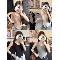 批发秋冬<b class='q'>新款</b>磨毛宽背带款式时尚不规则斜下摆甜美少女风内带胸垫上衣