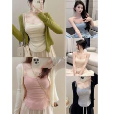 批发美式吊带小背心女夏外穿春秋美背<b class='q'>文胸</b>一体胸垫打底内搭无袖上衣冬