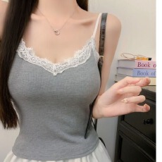 批发蕾丝睫毛花边细肩带吊带背心女内搭纯欲风带胸垫一体收副乳<b class='q'>文胸</b>罩