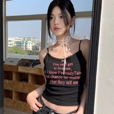 批发ins纯欲风蕾丝花边吊带背心女内搭外穿性感辣妹打底无袖上衣内搭