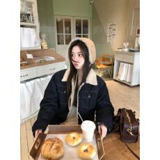 批发已出货 美式复古羊羔毛<b class='q'>牛仔</b>外套2025新款加绒加厚高级感夹克上衣