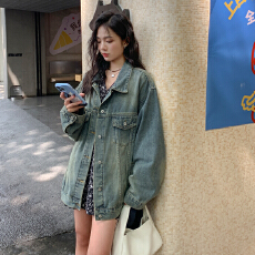 批发美式新款复古水洗情侣款牛仔外套2025洋气设计感减龄百搭气质上衣