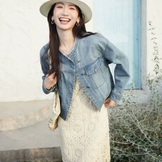 批发朗文斯汀2026初恋清纯春装新款气质时尚牛仔短外套