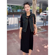 批发时尚休闲百搭怀旧牛仔马甲<b class='q'>春</b>秋新款宽松气质洋气减龄背心夹克外套